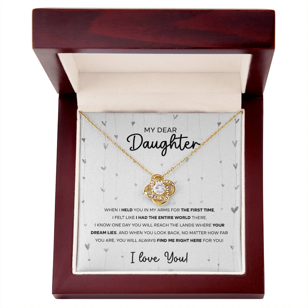 To My Dear Daughter, Love Knot Necklace