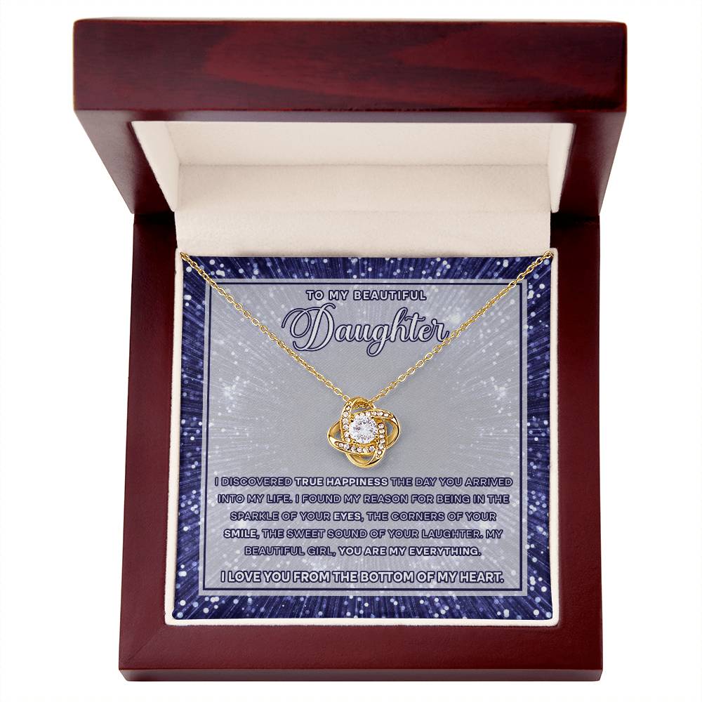 To My Beautiful Daughter, Love Knot Necklace, Gift From Mom