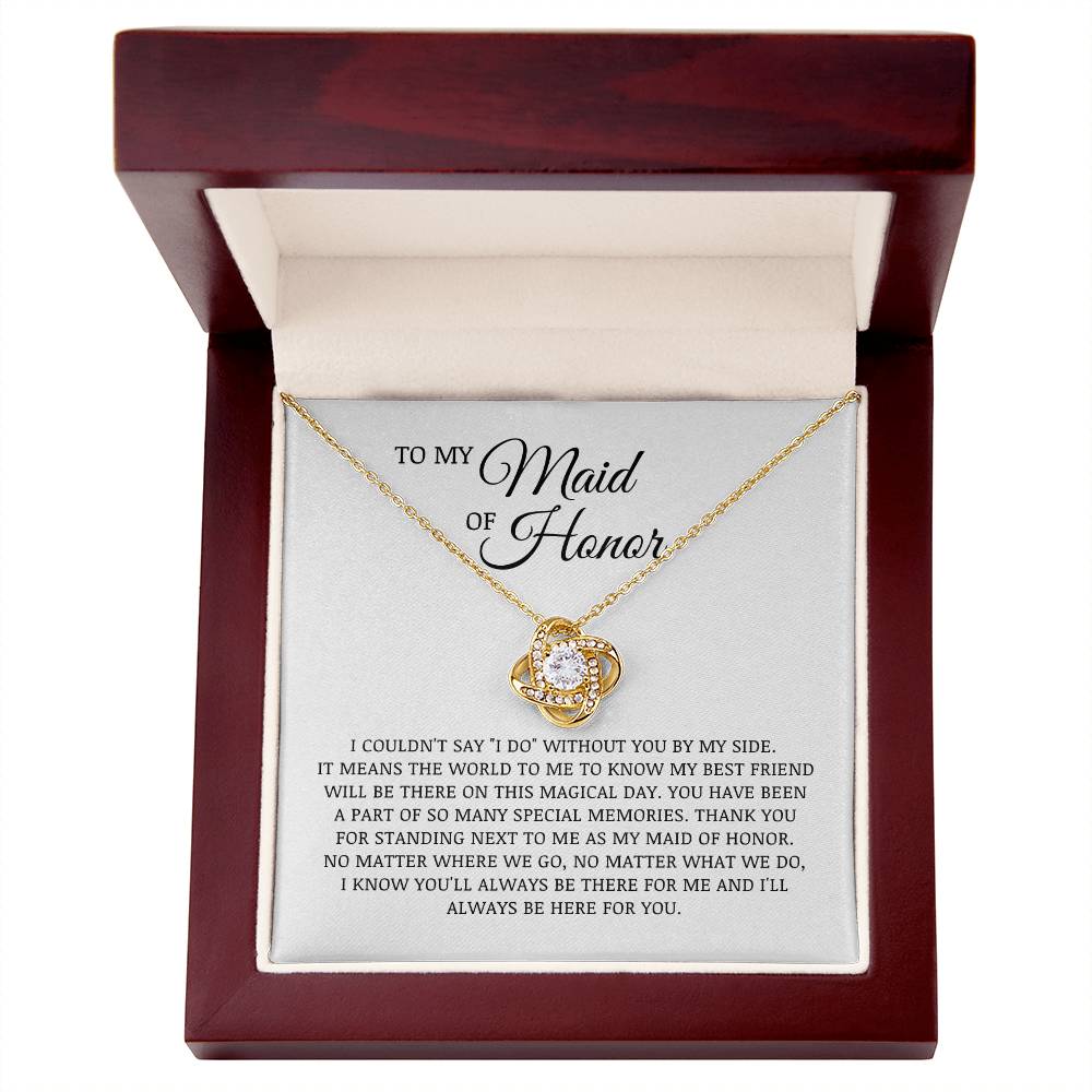Maid of Honor Gift, Bride to Maid of Honor Proposal, Love Knot Necklace, Bridesmaid Wedding Day Jewelry