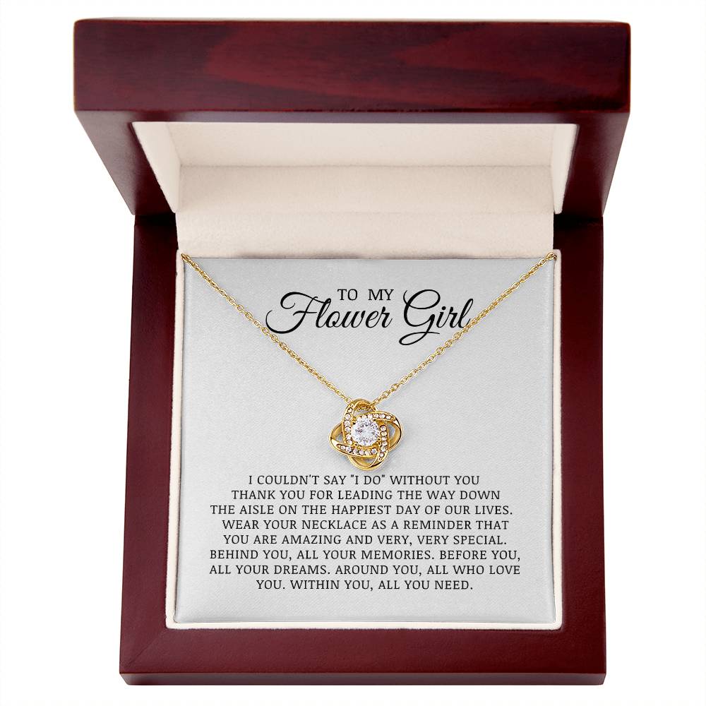 To My Flower Girl, Flower Girl Proposal Gift, Love Knot Necklace