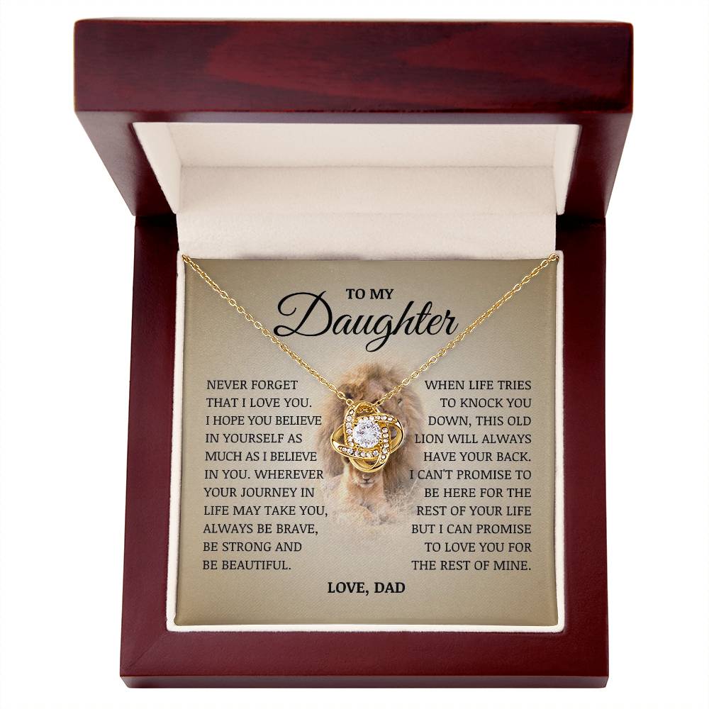 To My Daughter "Believe In Yourself" Love Knot Necklace