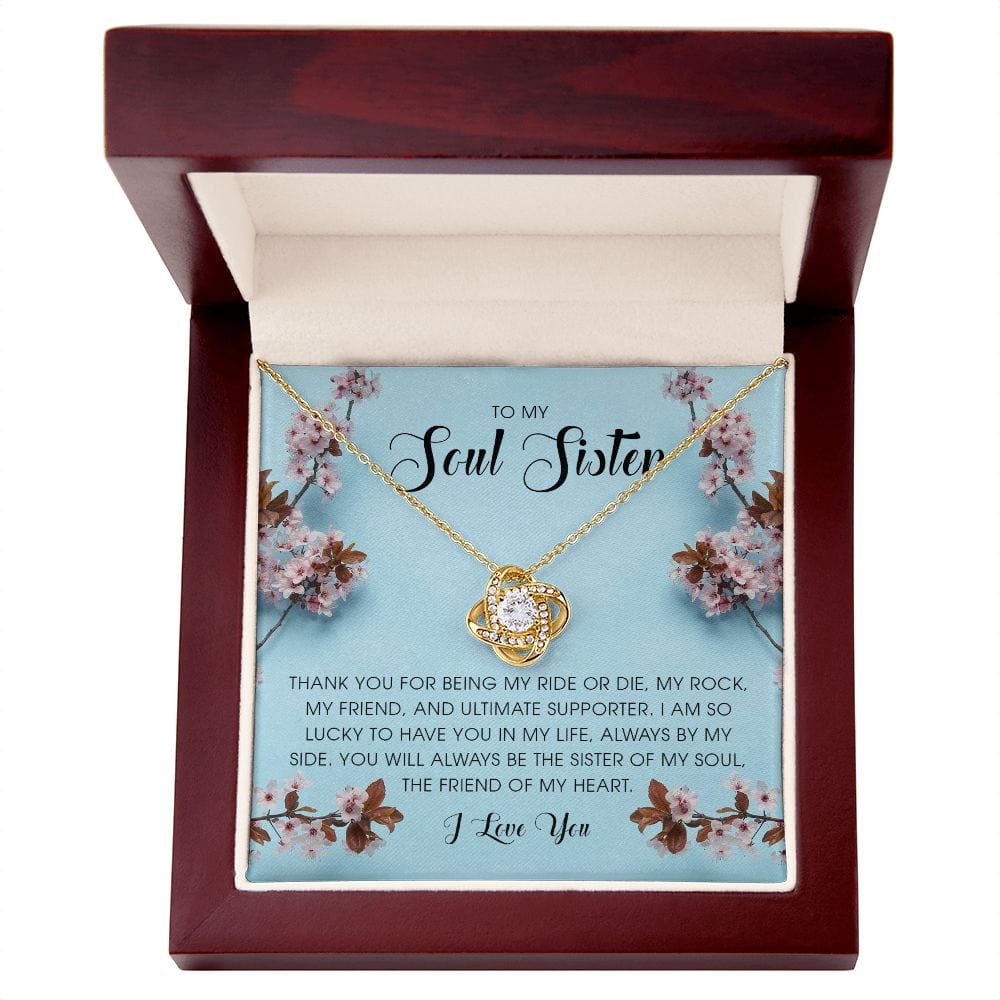 To My Soul Sister, Love Knot Necklace