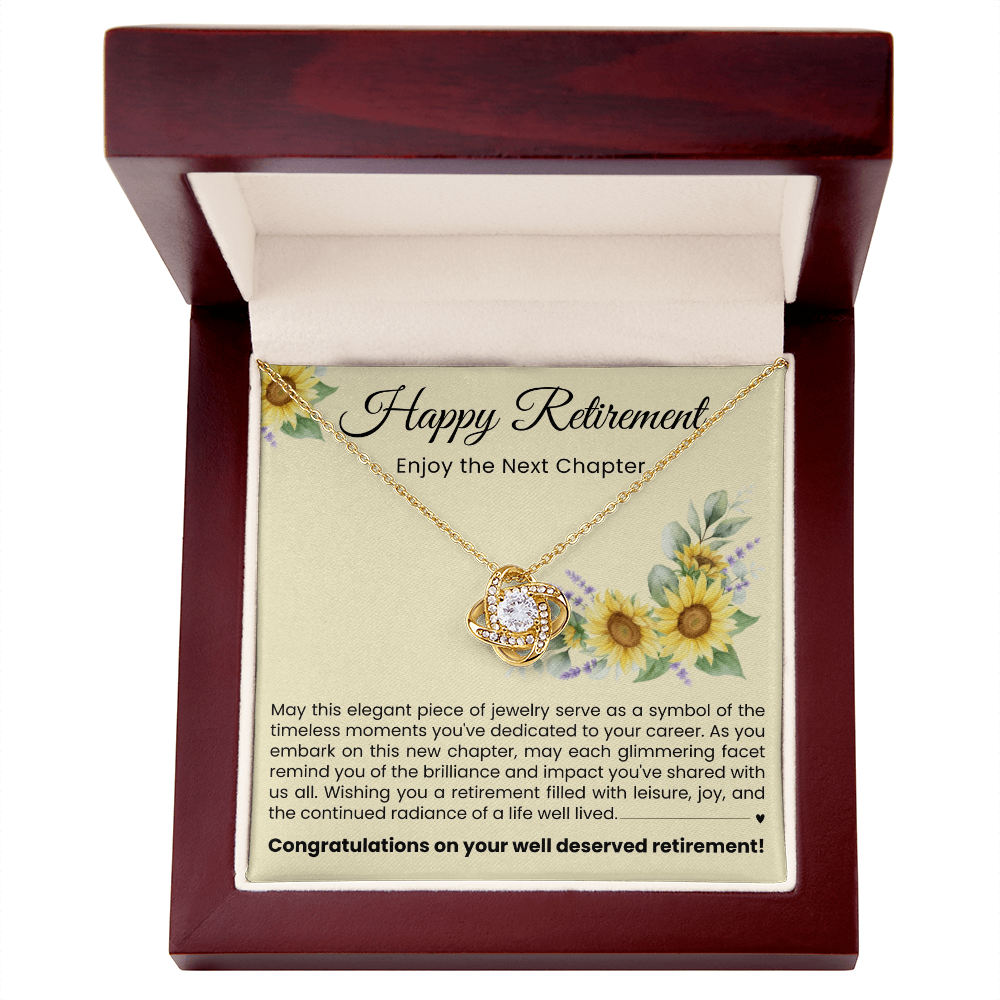 Love Knot Necklace - Happy Retirement, Enjoy The Next Chapter