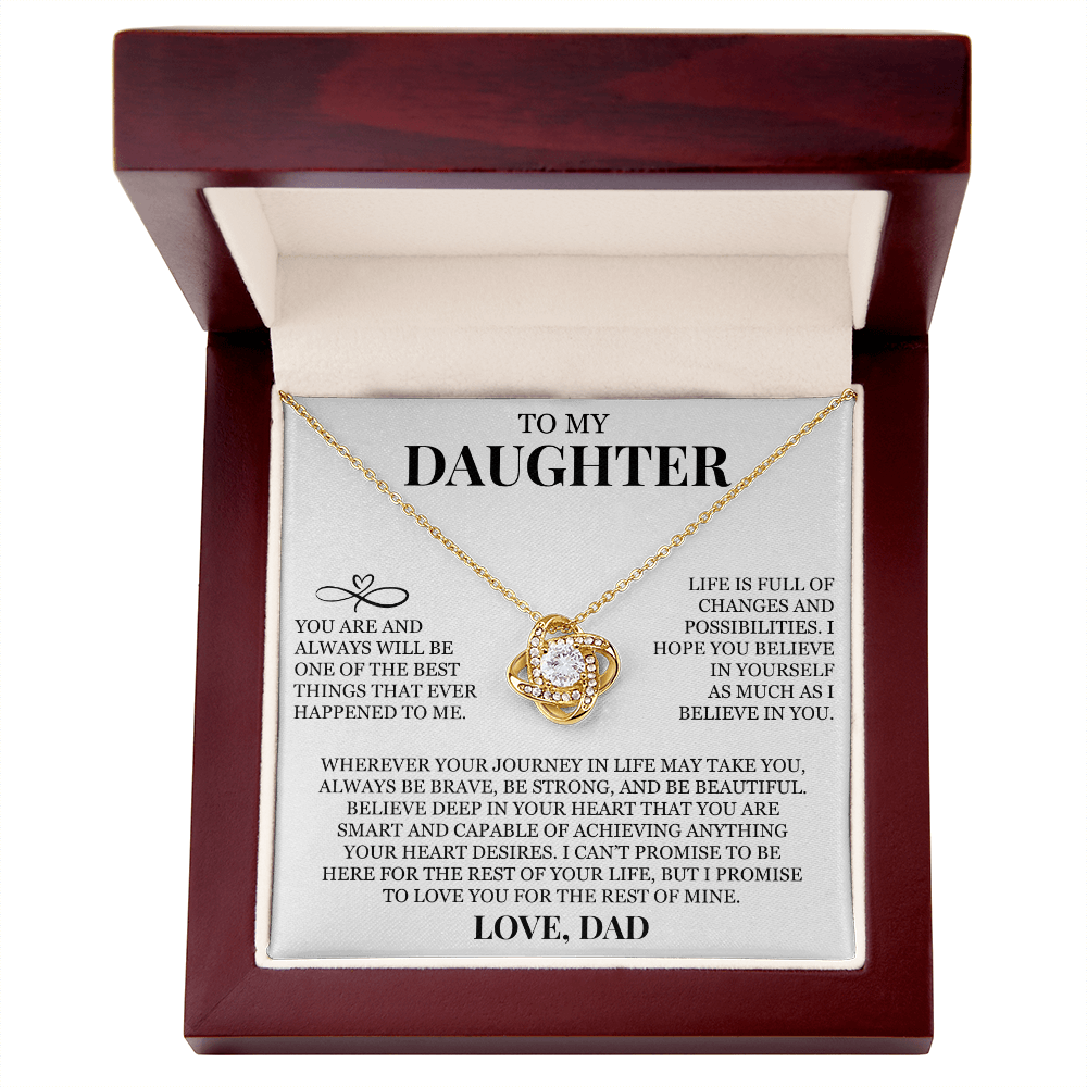 To My Daughter "Believe In Yourself As Much As I Believe In You" Love Knot Necklace