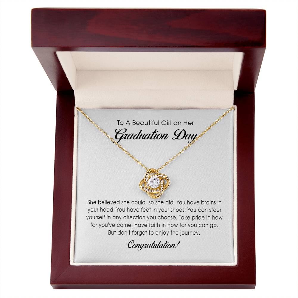To A Beautiful Girl on her Graduation Day - Love Knot Necklace