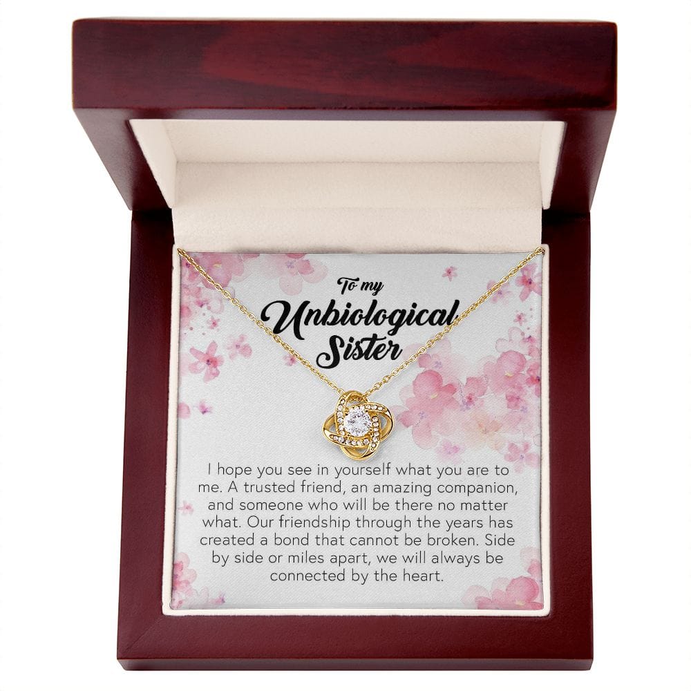 To My Unbiological Sister, Love Knot Necklace