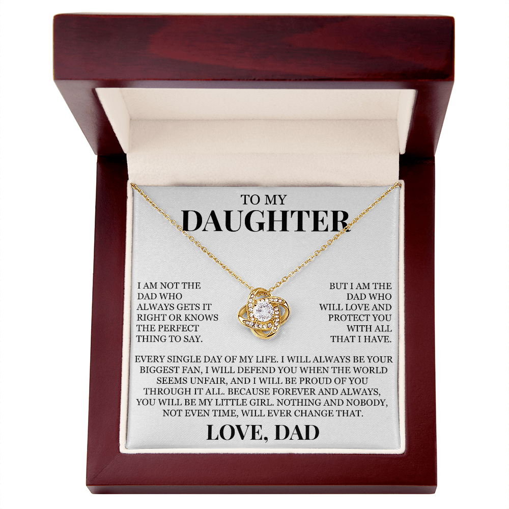 To My Daughter "Love and Protect You" Love Knot Necklace