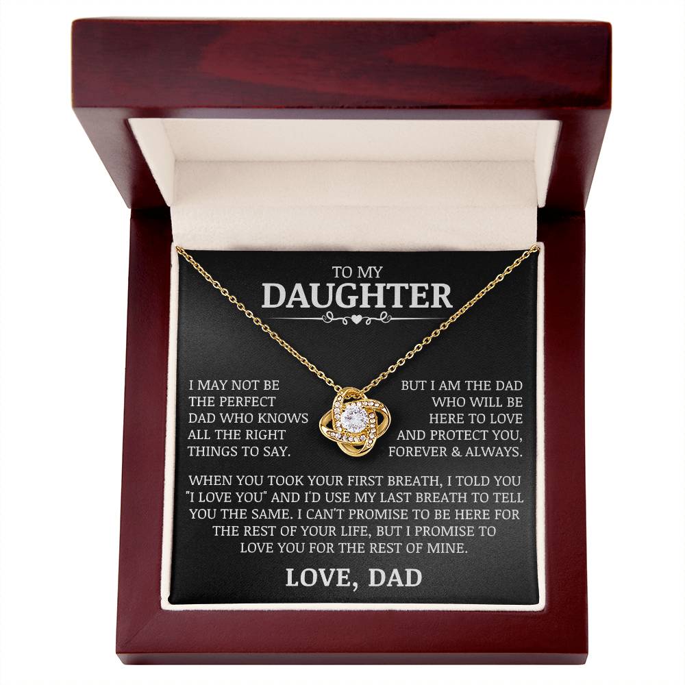 To My Daughter "Love and Protect You" Love Knot Necklace