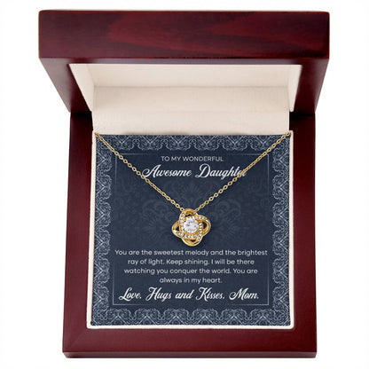 To My Wonderful Awesome Daughter, Love Knot Necklace