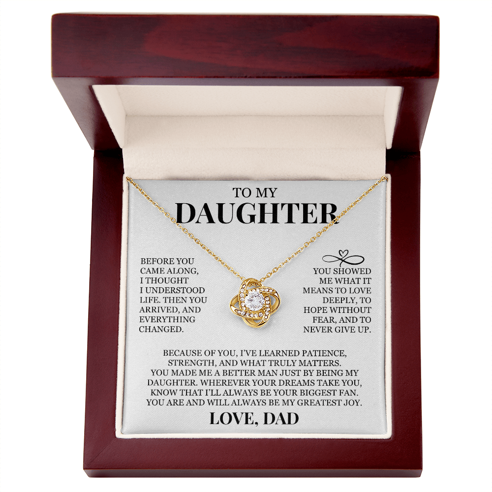 To My Daughter "I'll Always Be Your Biggest Fan" Love Knot Necklace