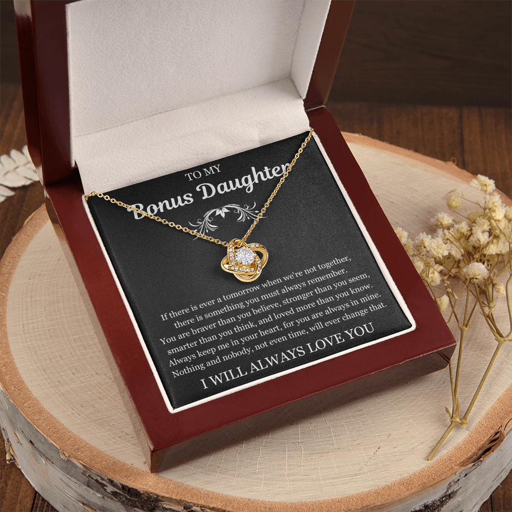 To My Bonus Daughter - Love Knot Necklace