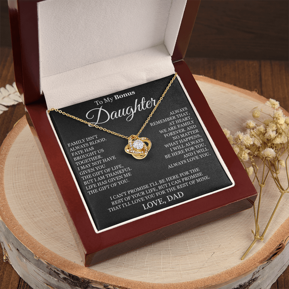To My Bonus Daughter - Love Knot Necklace