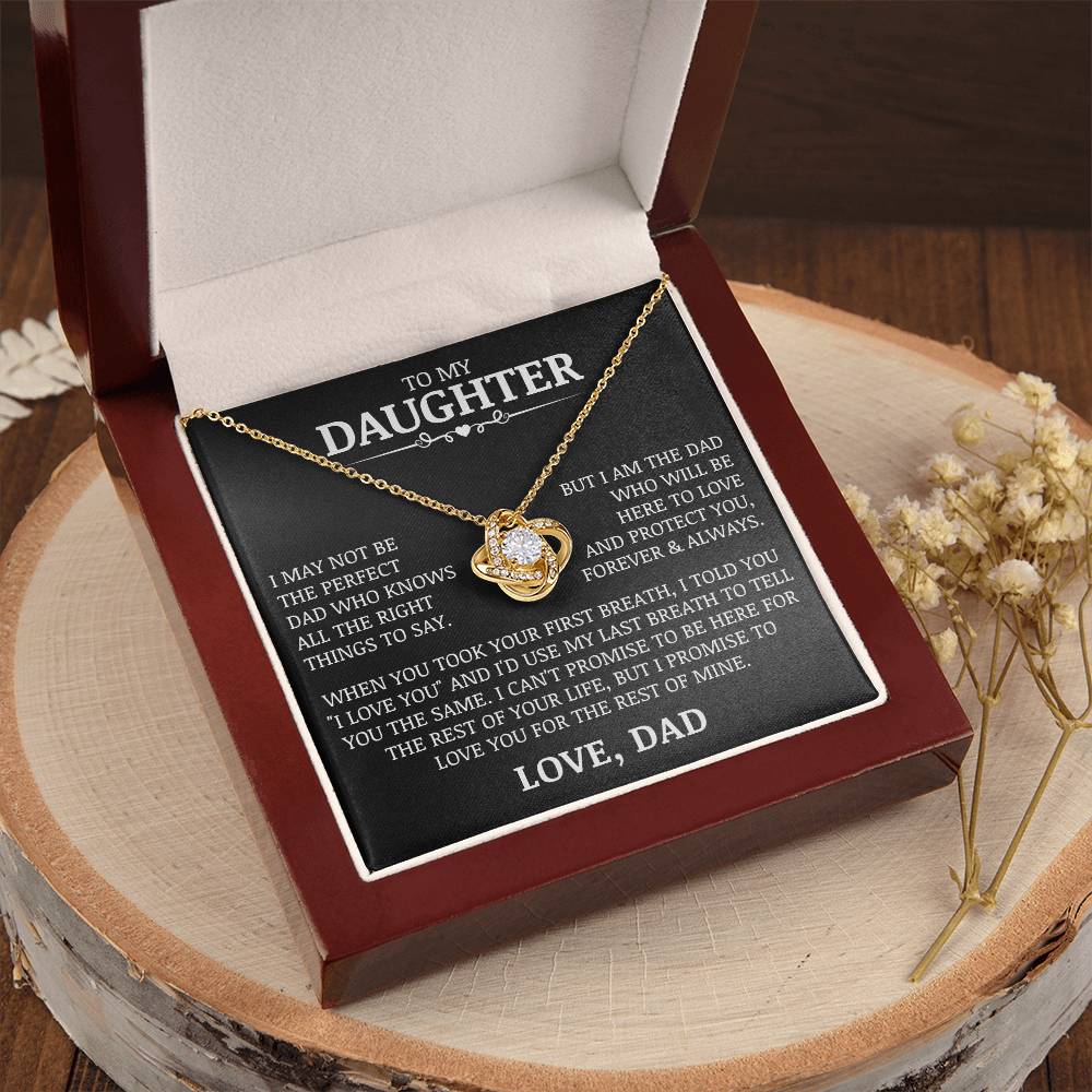 To My Daughter "Love and Protect You" Love Knot Necklace