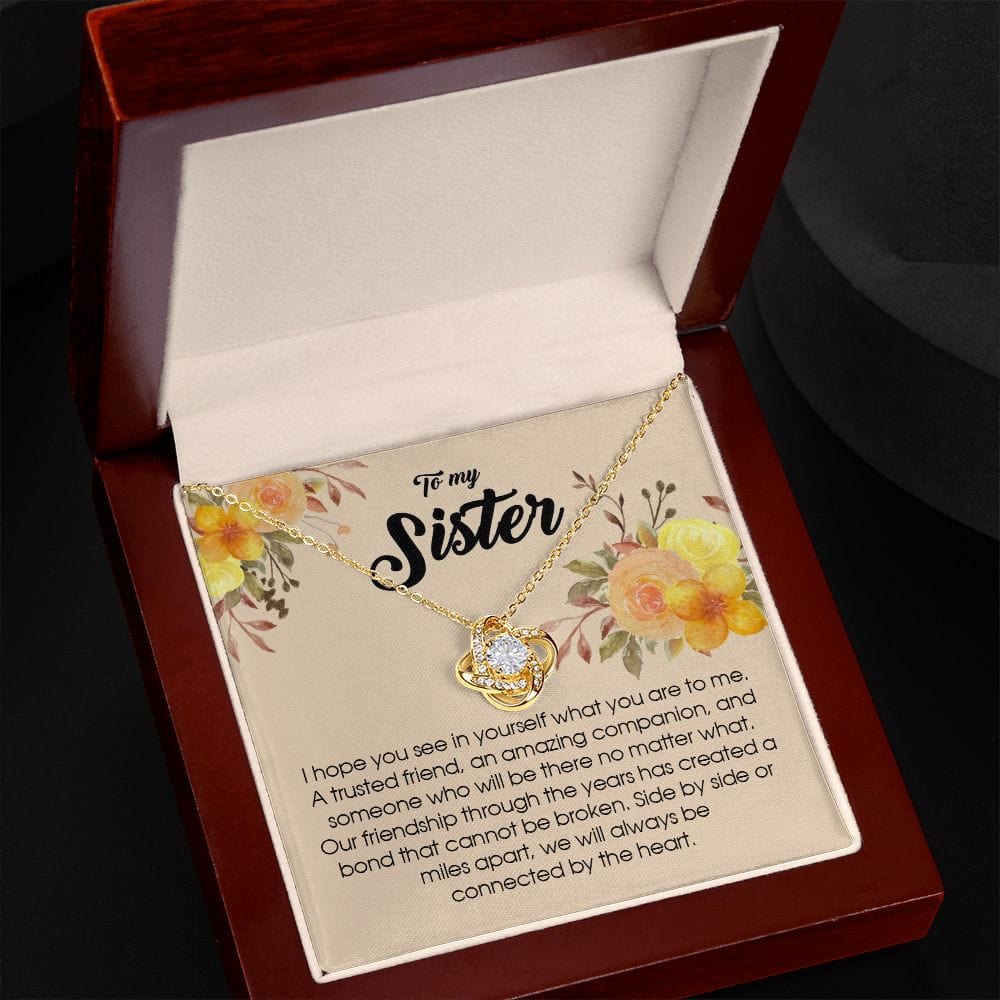 To My Sister, Love Knot Necklace