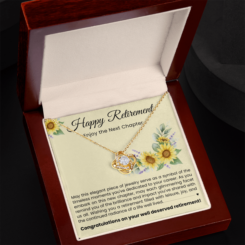 Love Knot Necklace - Happy Retirement, Enjoy The Next Chapter