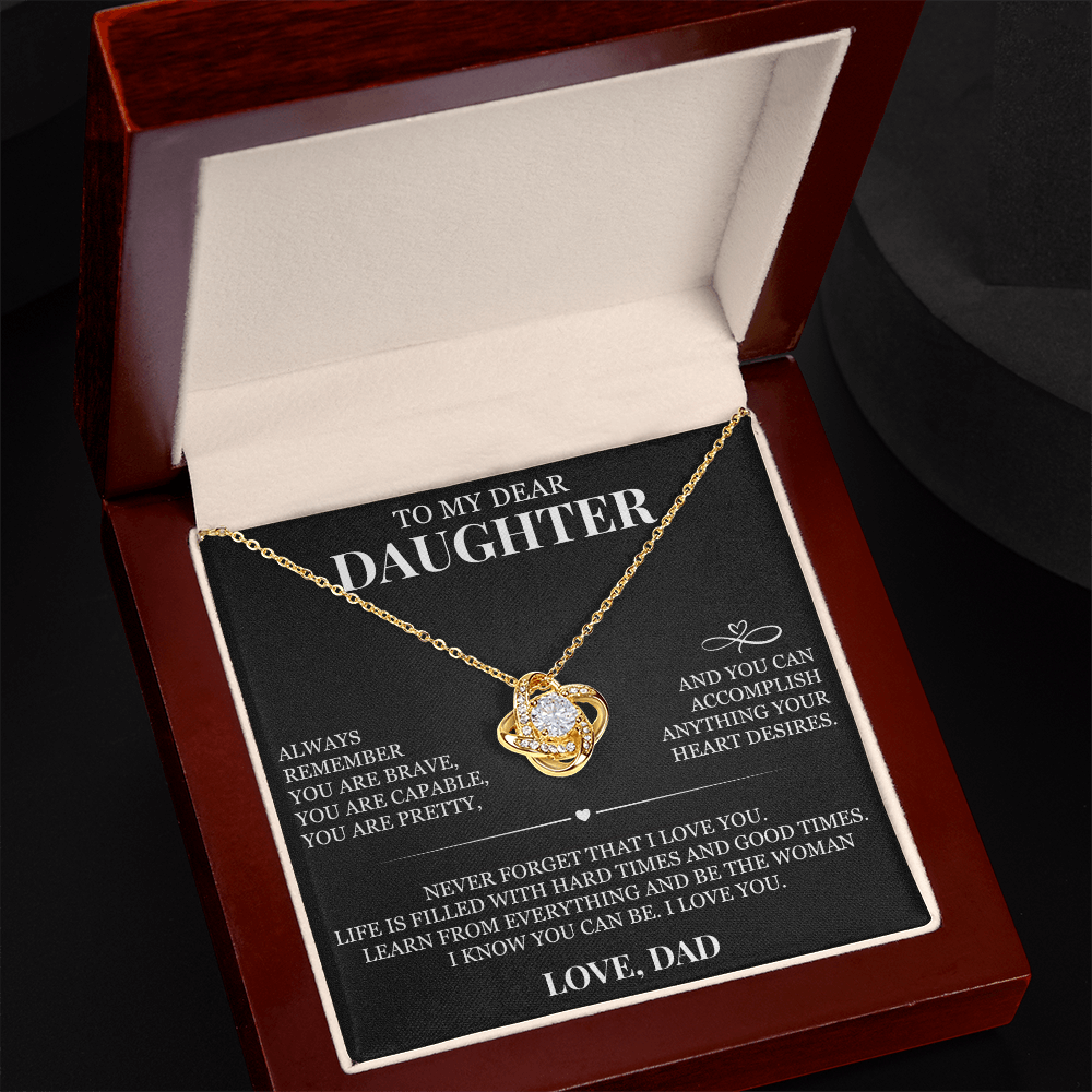 To My Dear Daughter - Love Knot Necklace