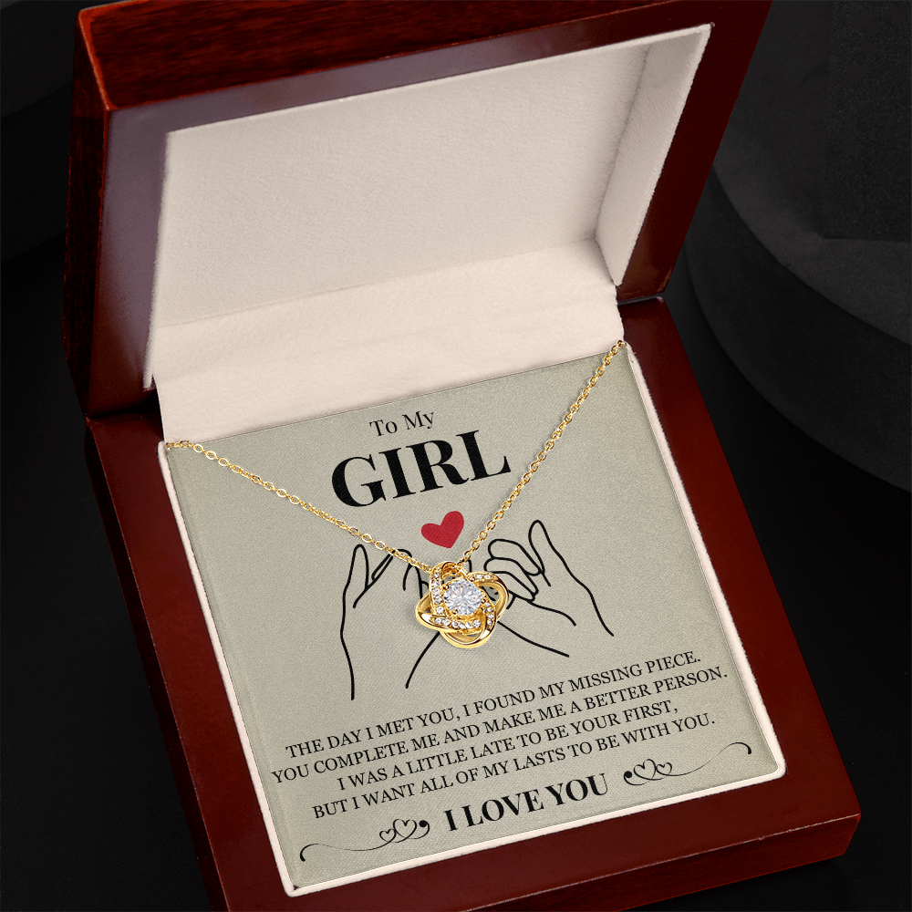 Love Knot Necklace - To My Girlfriend "You Complete Me"