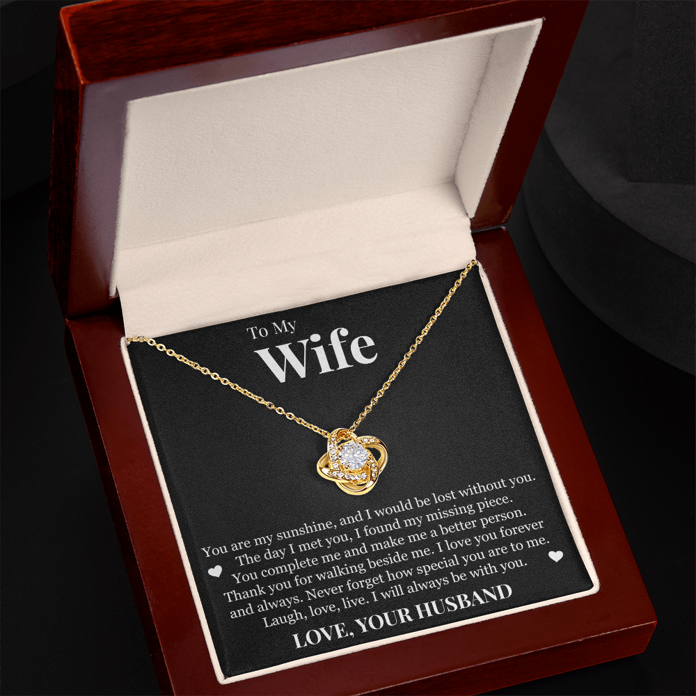 Love Knot Necklace - To My Wife "You Are My Sunshine"