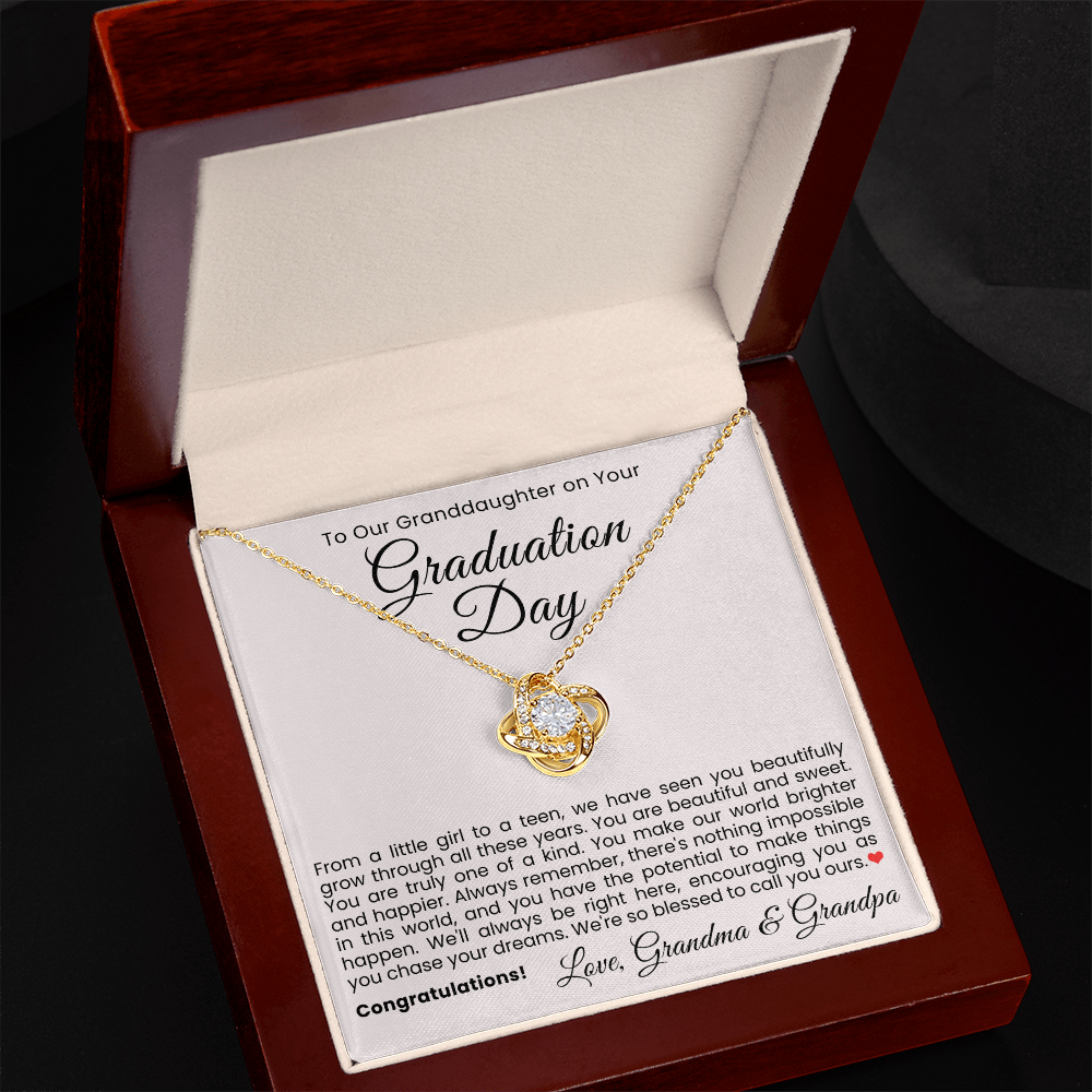 Love Knot Necklace - To Our Granddaughter on Your Graduation Day