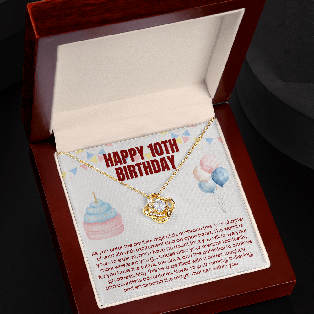 Love Knot Necklace - Happy 10th Birthday