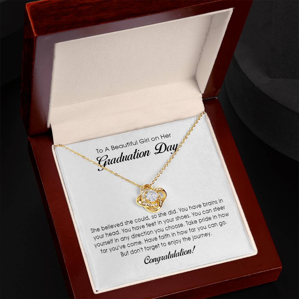 To A Beautiful Girl on her Graduation Day - Love Knot Necklace