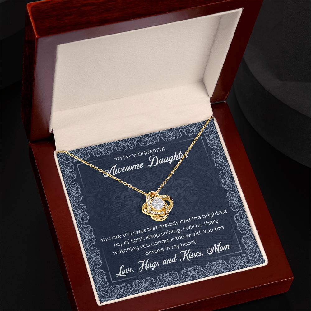 To My Wonderful Awesome Daughter, Love Knot Necklace