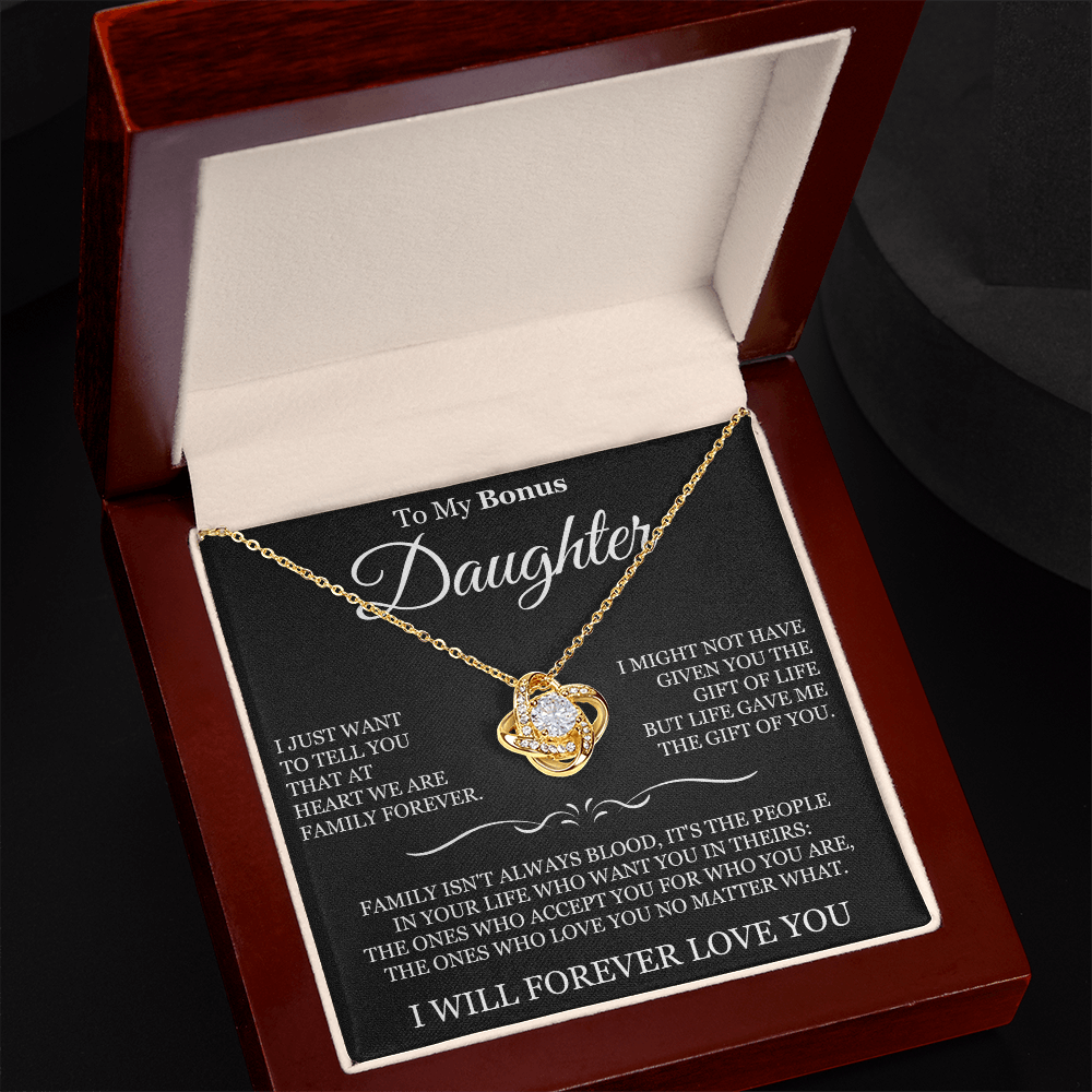 To My Bonus Daughter - Love Knot Necklace