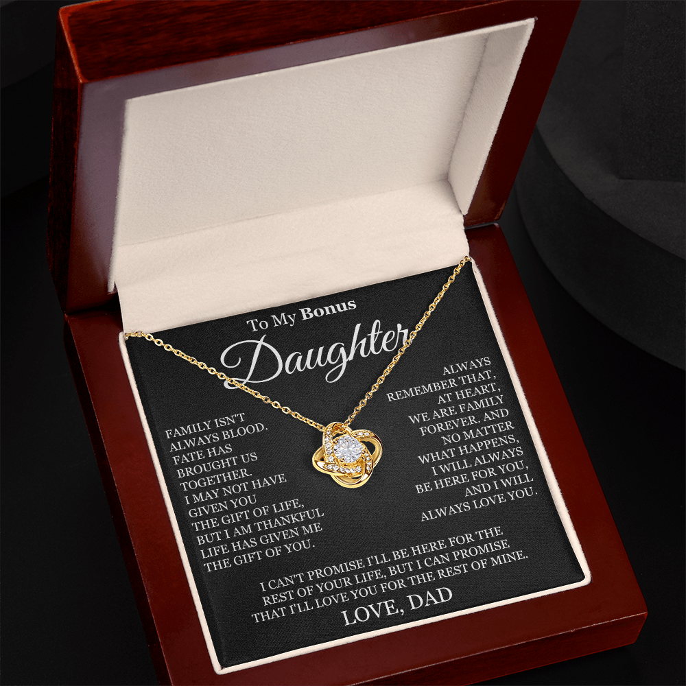 To My Bonus Daughter - Love Knot Necklace