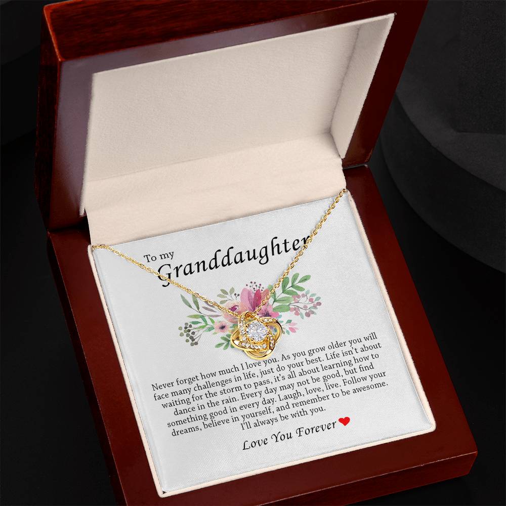 To My Granddaughter, Love Knot Necklace