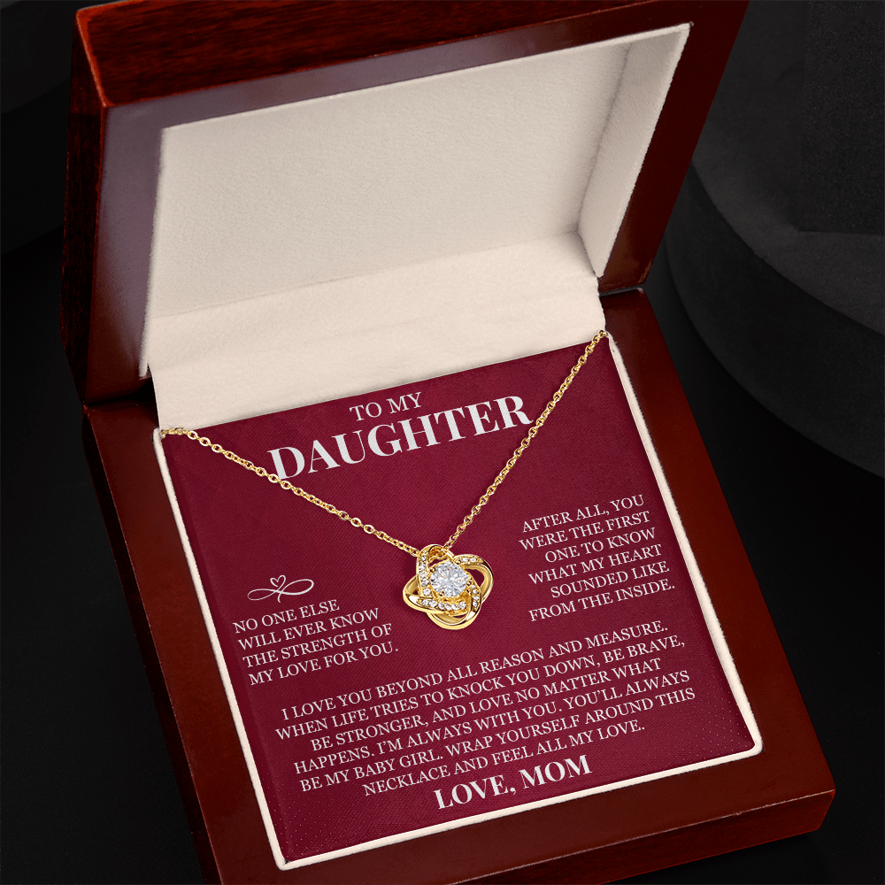 To My Daughter - Love Knot Necklace