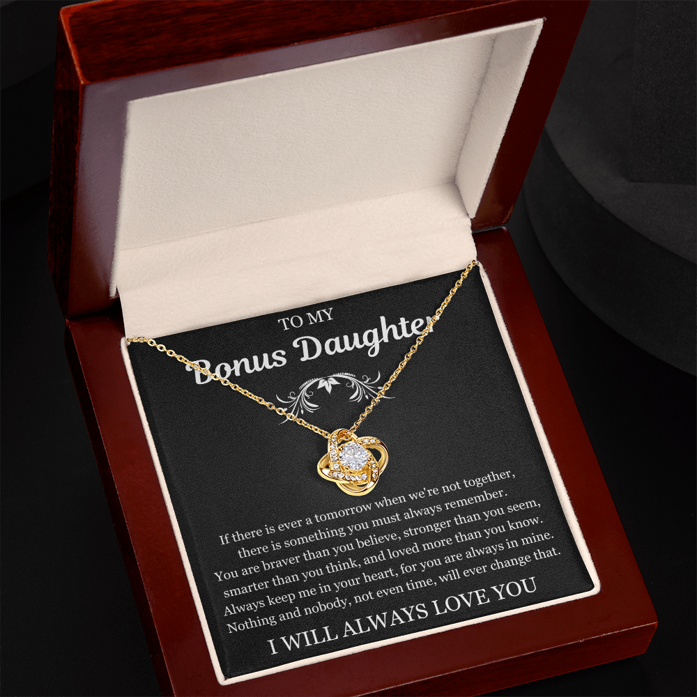 To My Bonus Daughter - Love Knot Necklace