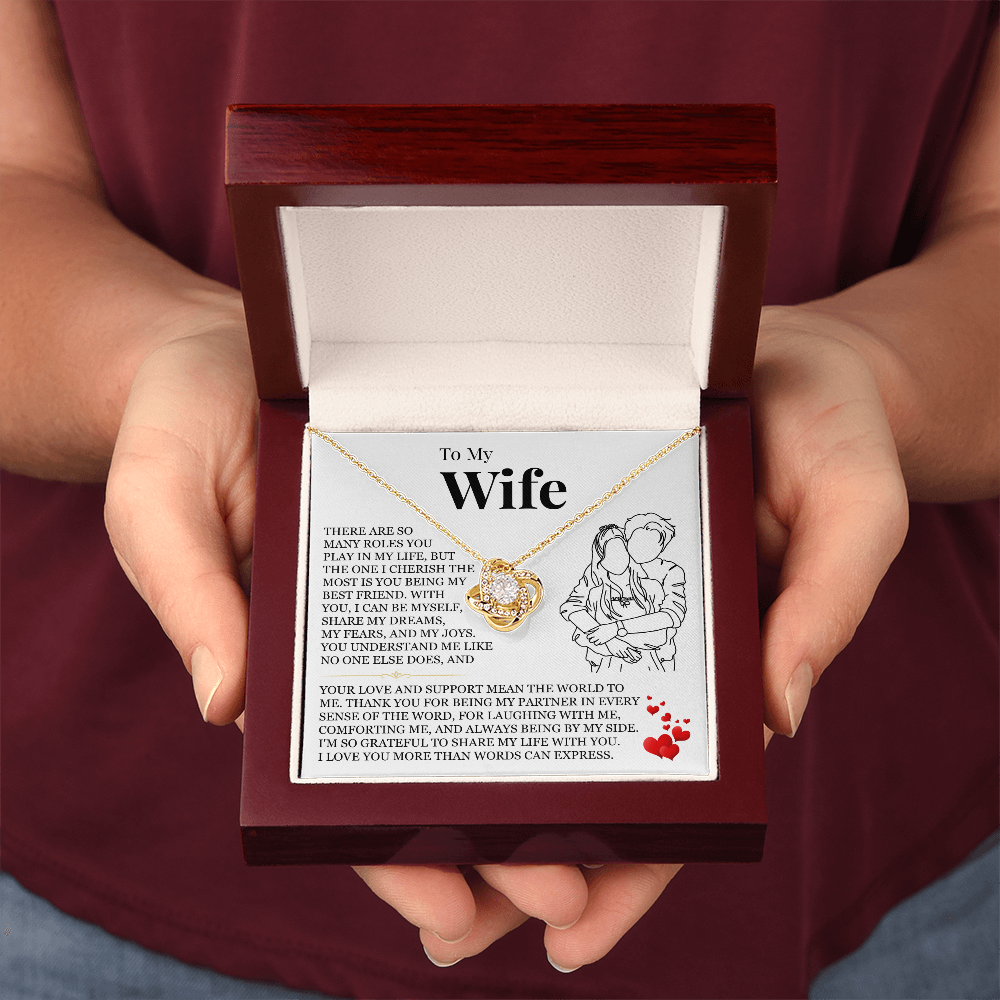 Love Knot Necklace - To My Wife "I Love You More Than Words Can Express"