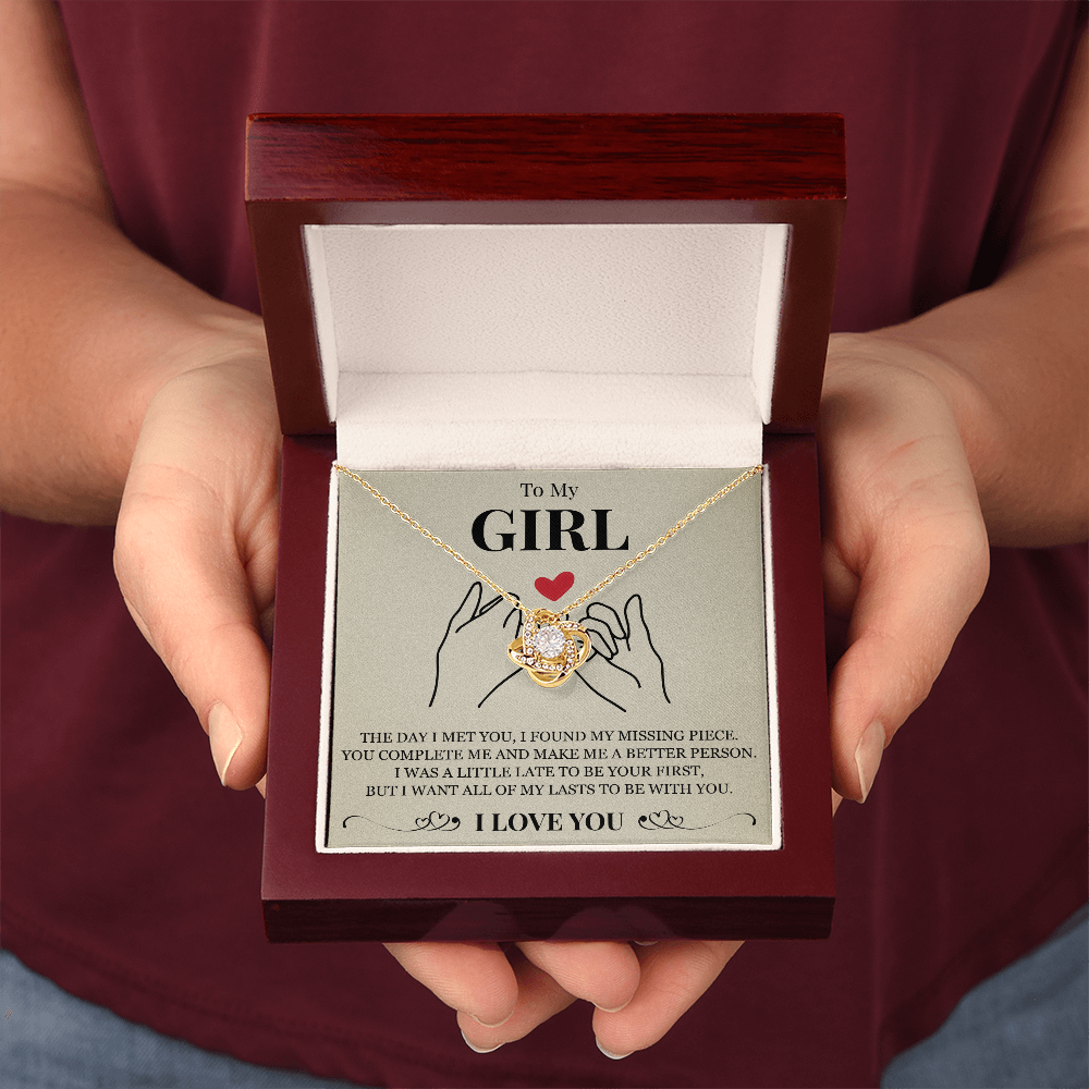 Love Knot Necklace - To My Girlfriend "You Complete Me"