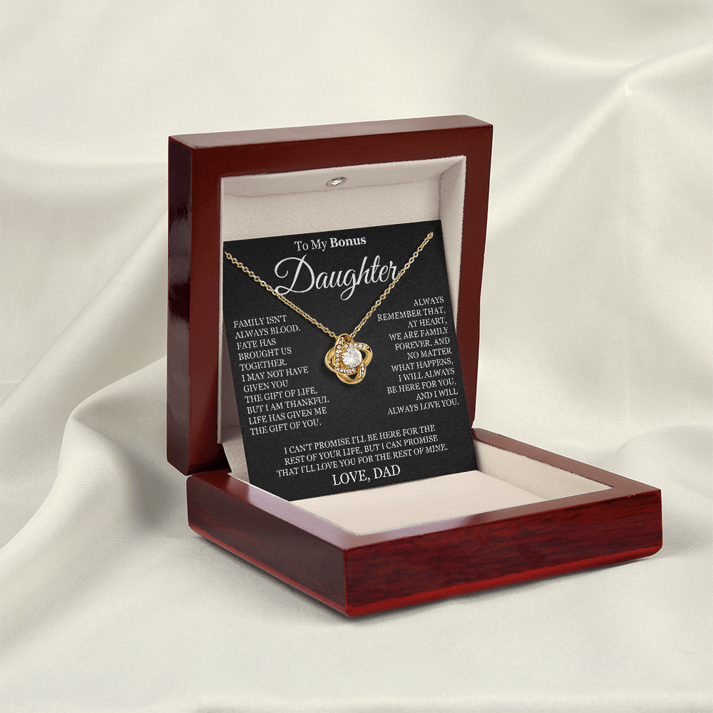 To My Bonus Daughter - Love Knot Necklace