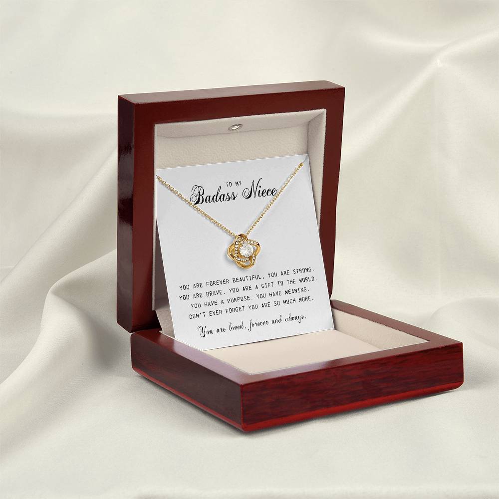 To My Badass Niece "You Are Forever Beautiful" Love Knot Necklace