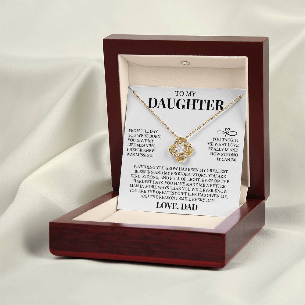 To My Daughter "The Greatest Gift Life Has Given Me" Love Knot Necklace