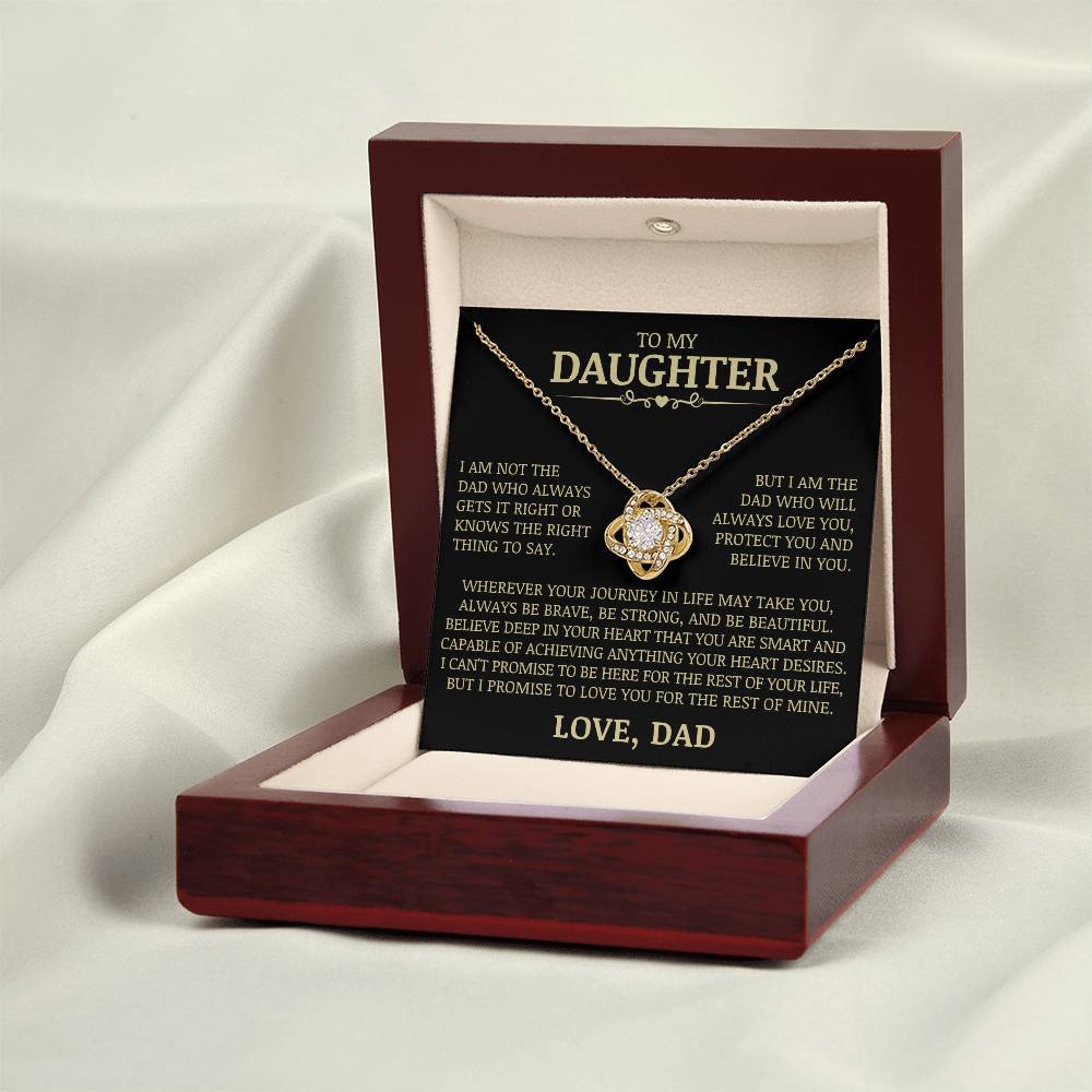 To My Daughter "Always Love You, Protect You, and Believe In You" Love Knot Necklace