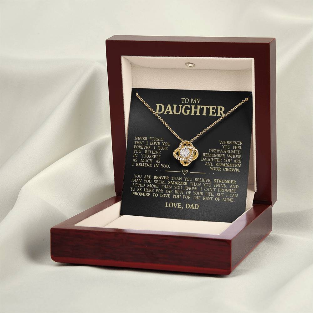 To My Daughter "Believe In Yourself" Love Knot Necklace