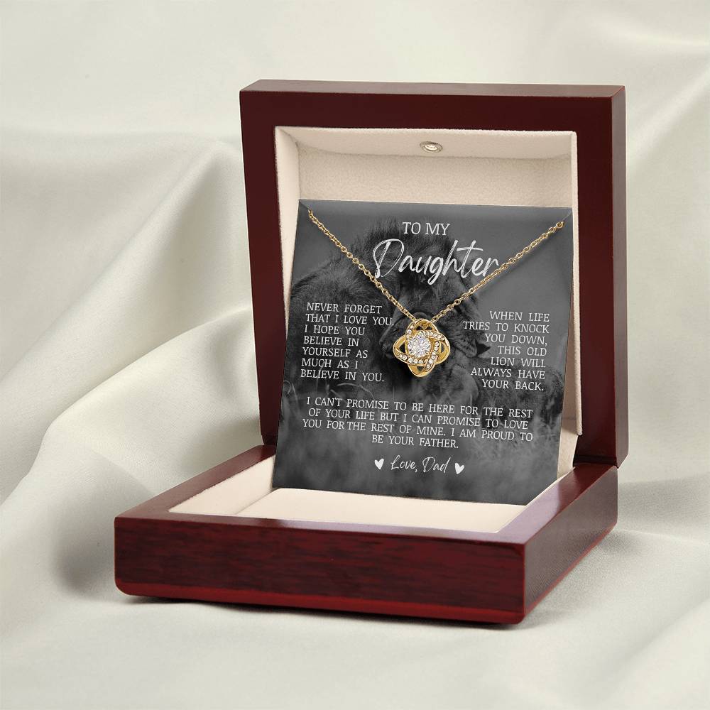 To My Daughter "Believe In Yourself" Love Knot Necklace
