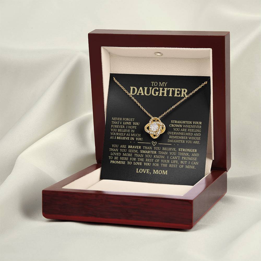 To My Daughter "Believe In Yourself" Love Knot Necklace