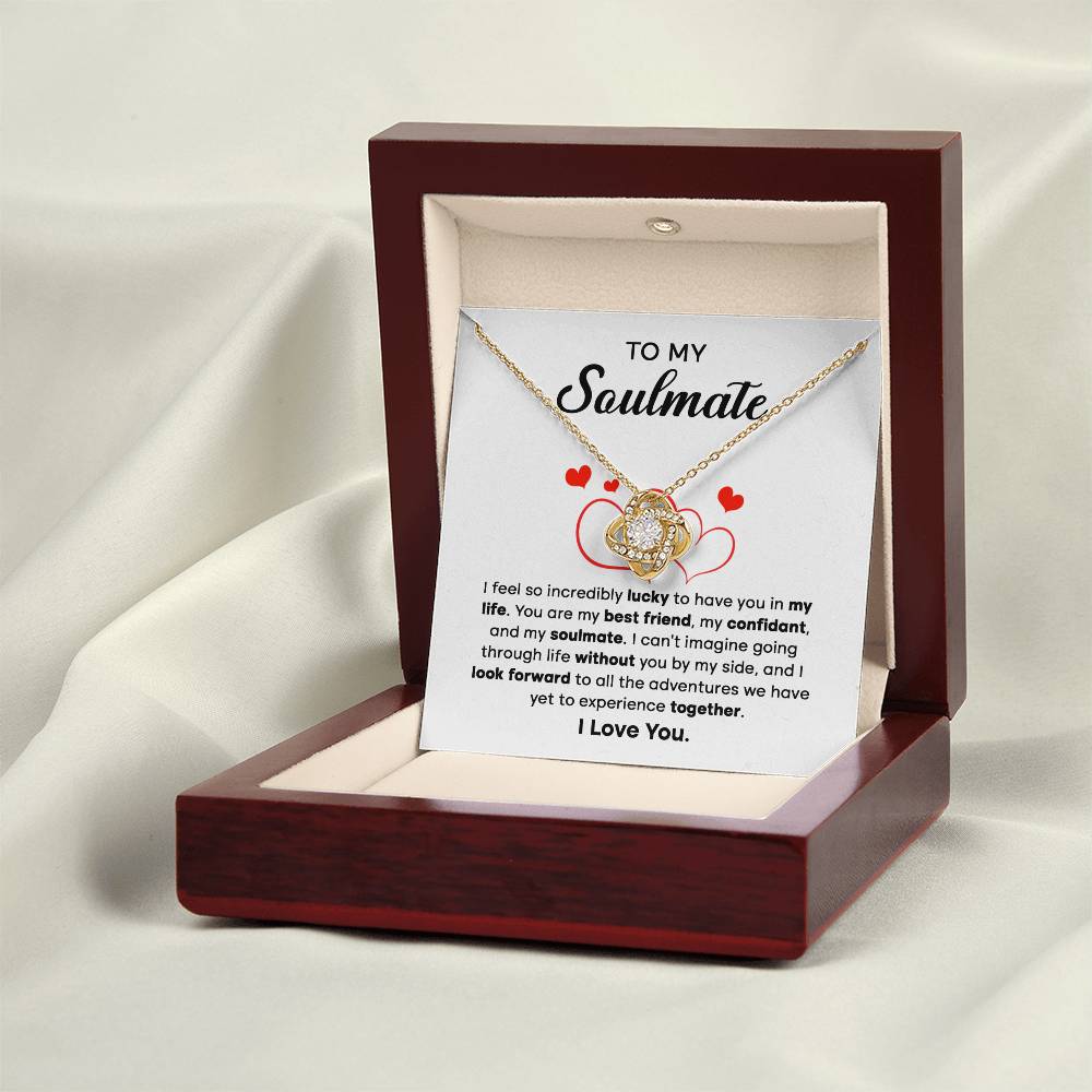 To My Soulmate "You Are My Best Friend" Love Knot Necklace