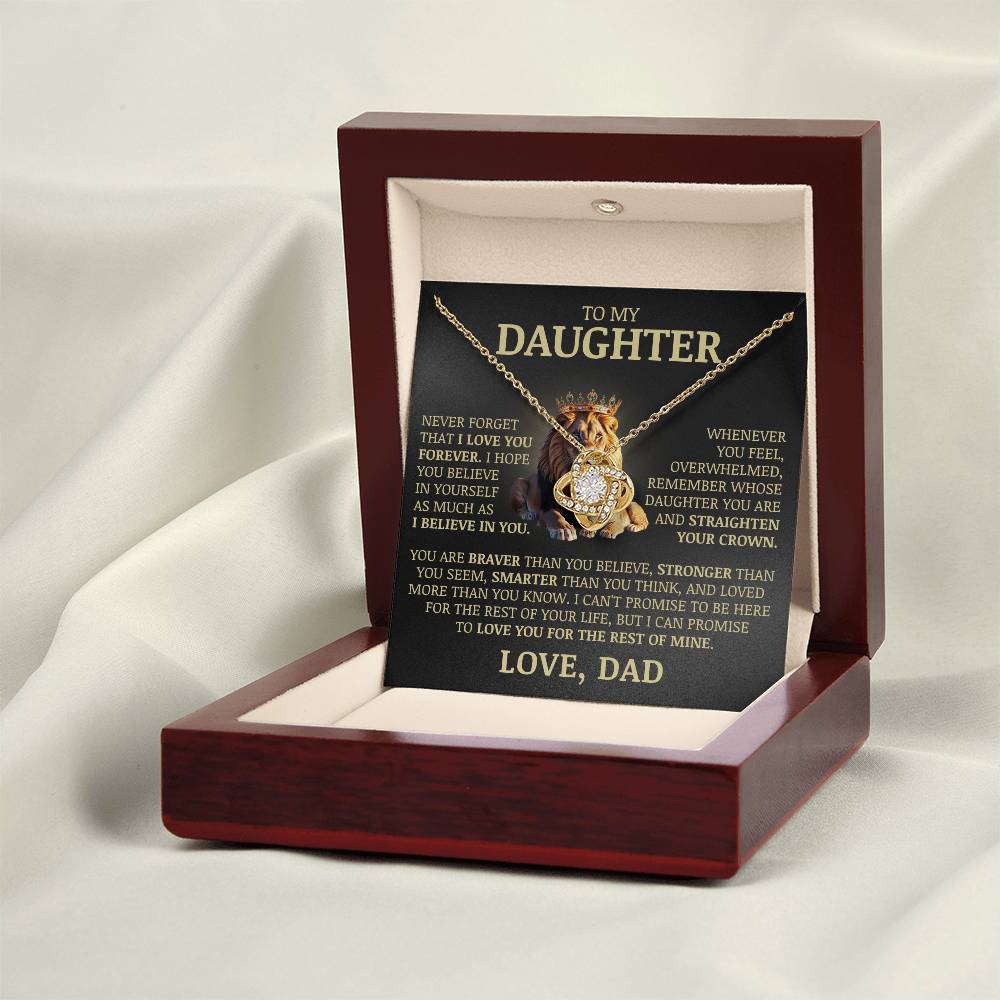 To My Daughter "Never Forget That I Love You" Necklace