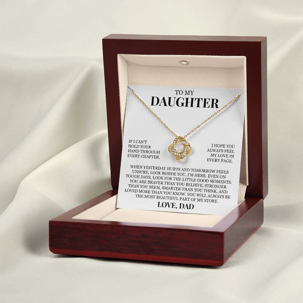 To My Daughter "I Hope You Always Feel My Love" Love Knot Necklace