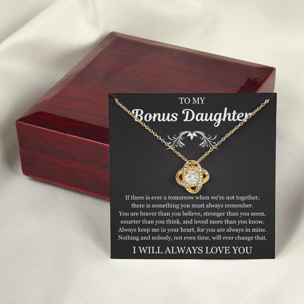 To My Bonus Daughter - Love Knot Necklace