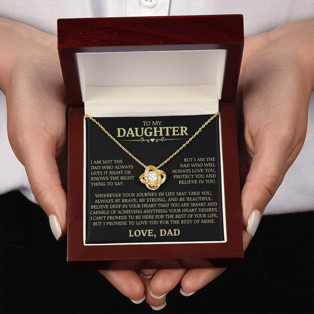 To My Daughter "Always Love You, Protect You, and Believe In You" Love Knot Necklace