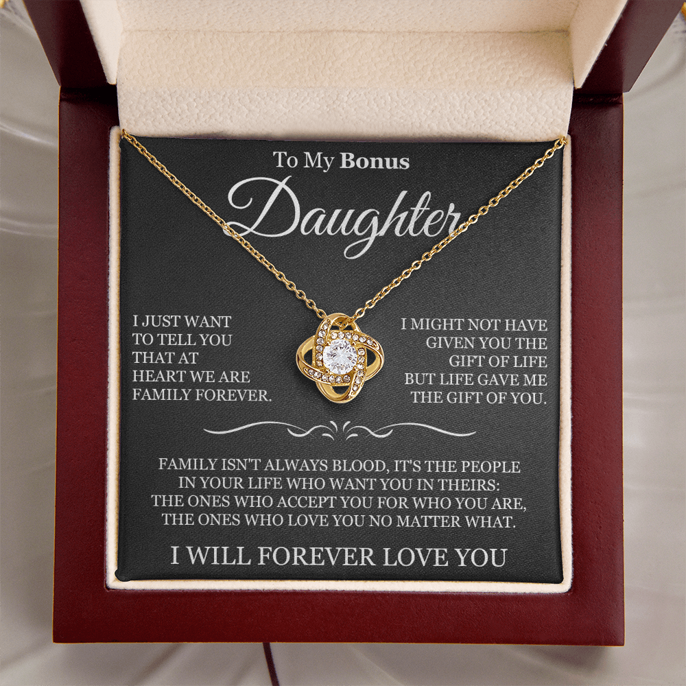To My Bonus Daughter - Love Knot Necklace