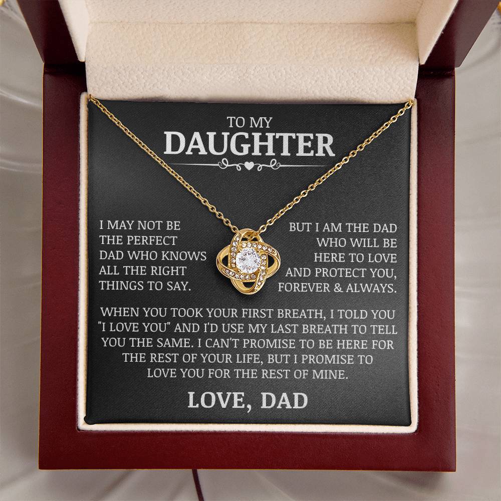 To My Daughter "Love and Protect You" Love Knot Necklace