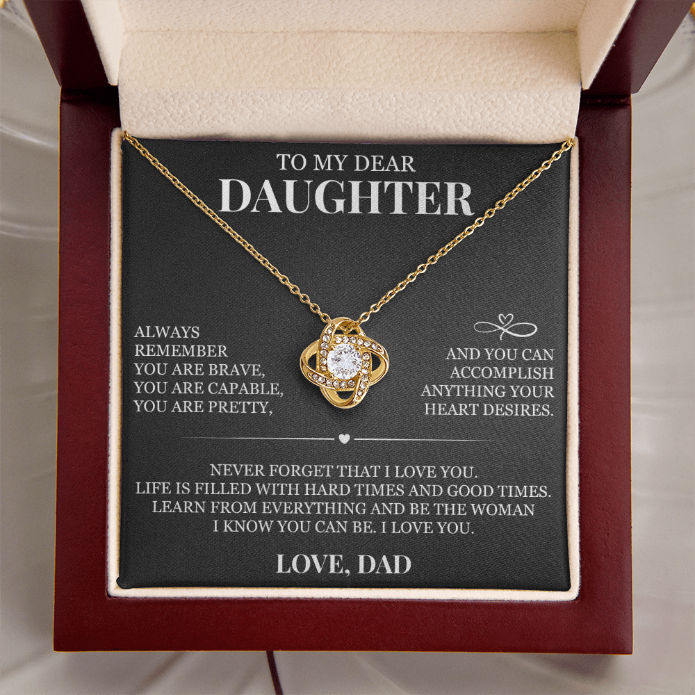 To My Dear Daughter - Love Knot Necklace