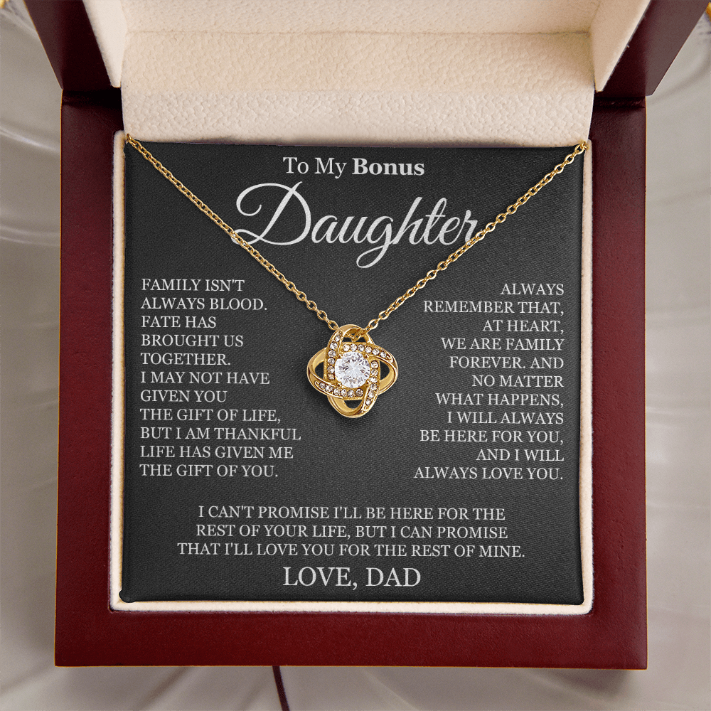 To My Bonus Daughter - Love Knot Necklace