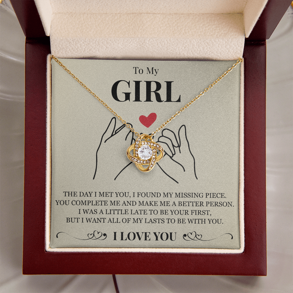 Love Knot Necklace - To My Girlfriend "You Complete Me"